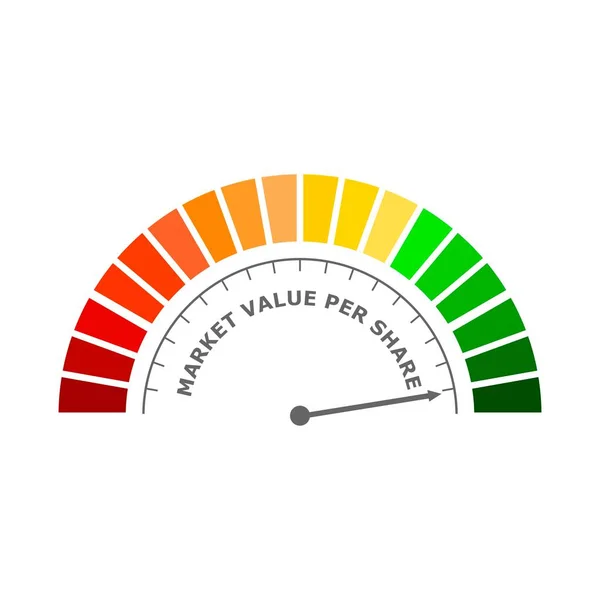 Valeur de marché par action panneau d'appareil de mesure abstrait — Image vectorielle