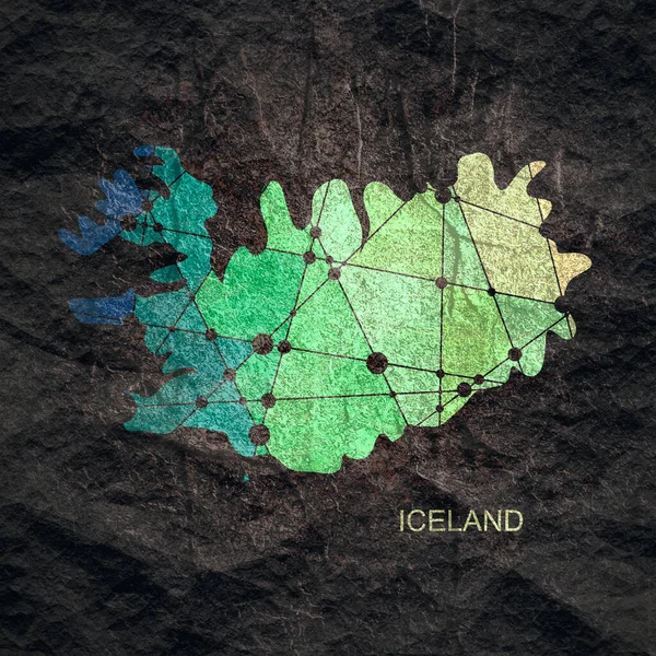 Mapa da Islândia. Conceito de viagem e geografia. — Fotografia de Stock
