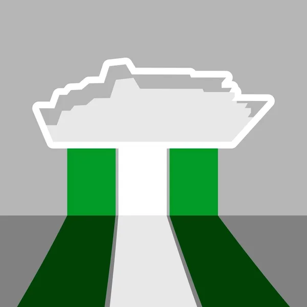 Veerboot icoon en vlag van Nigeria — Stockvector