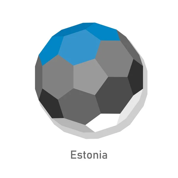 3D fotbal s vlajkou estonského týmu. — Stockový vektor