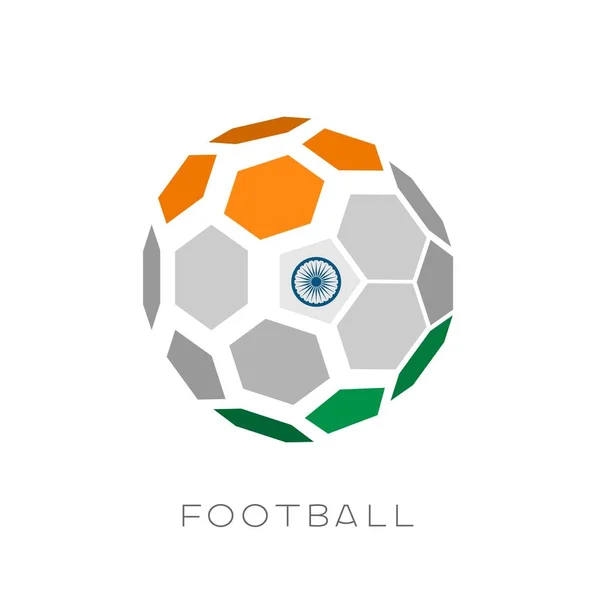 3D futball labda India csapat zászló. — Stock Vector