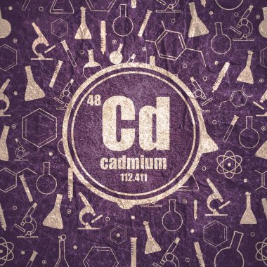 Kadmiyum kimyasal element. Periyodik tablo kavramı.