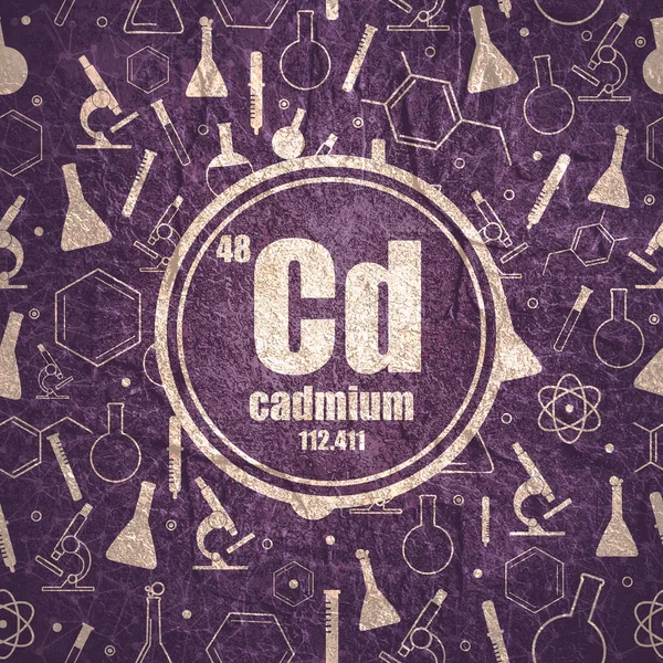 Kadmiyum kimyasal element. Periyodik tablo kavramı.