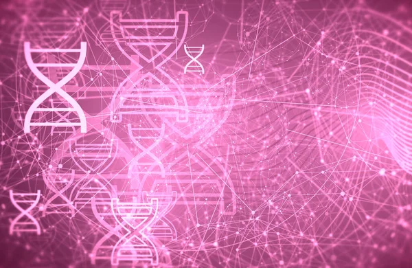 Концепция биохимии с абстрактным символом ДНК — стоковое фото