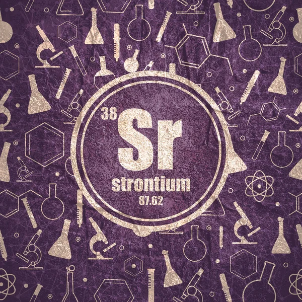 Stroncium kémiai elem. A periódusos rendszer fogalma. — Stock Fotó