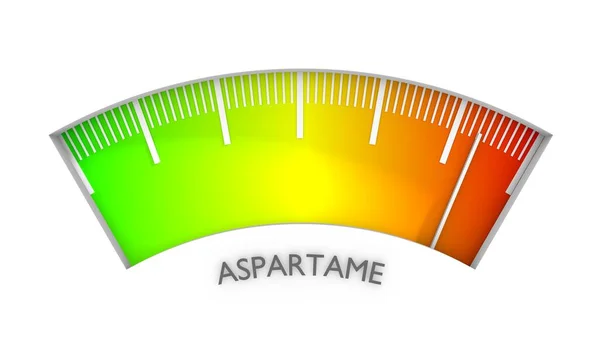 Scala di livello dell'aspartame. Concetto di medicina e farmacia — Foto Stock