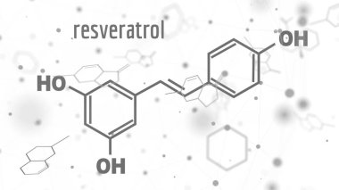 Resveratrol formülü. İlaç ve eczane kavramı