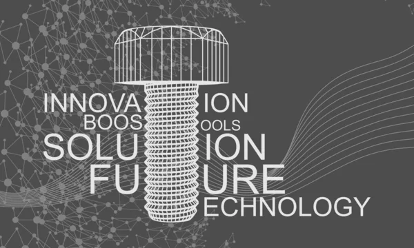 Silhueta abstrata de parafuso com palavras nuvem —  Vetores de Stock