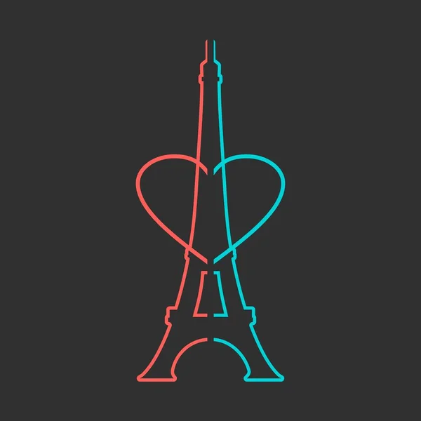 Tour Eiffel à Paris. icône de style de ligne mince — Image vectorielle