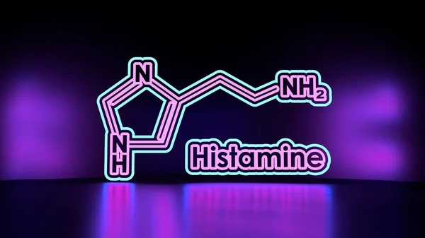 Formule chimique de l'histamine. Illustration de style ligne mince — Photo