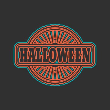 Cadılar Bayramı için ince çizgi tarzı amblem