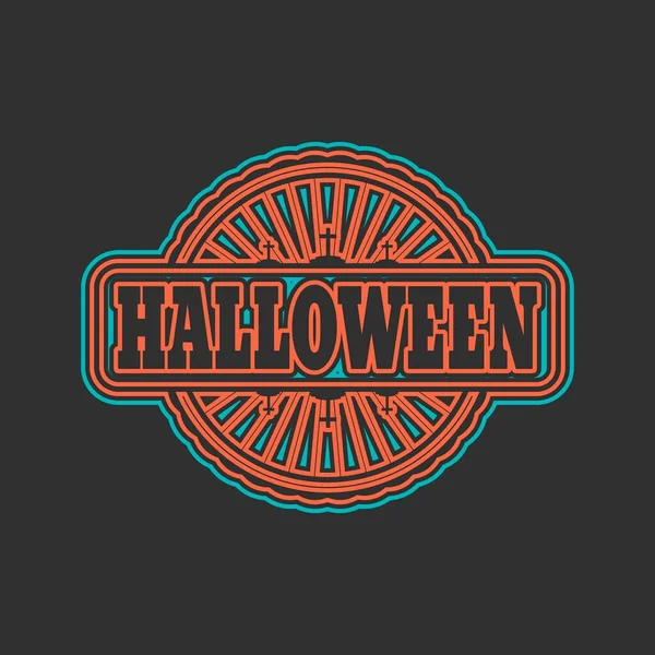 Emblema stile linea sottile per il giorno di Halloween — Vettoriale Stock