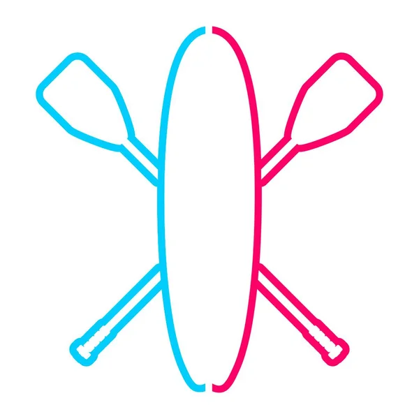 Stand up paddle boarding emblema plano ilustración — Vector de stock