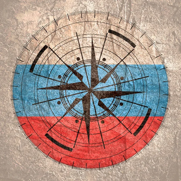 Geometri deseni ve ulusal bayrak üzerindeki pusula sembolü