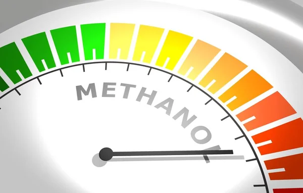 Methanol niveau schaal. Begrip geneeskunde en farmacie — Stockfoto