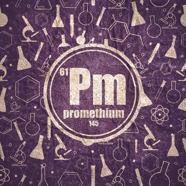 Prométium kémiai elem. A periódusos rendszer fogalma. — Stock Fotó