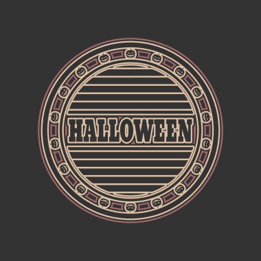 Cadılar Bayramı için ince çizgi tarzı amblem