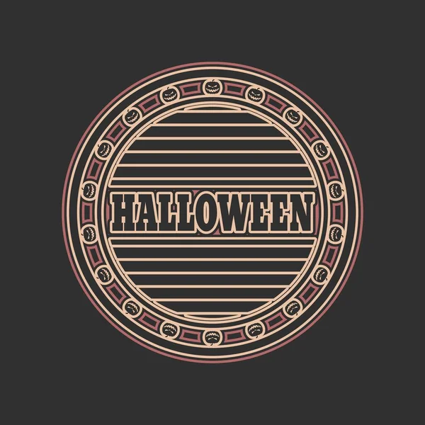 Emblema de estilo de línea delgada para el día de Halloween — Vector de stock