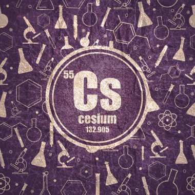 Sezyum kimyasal element. Periyodik tablo kavramı.