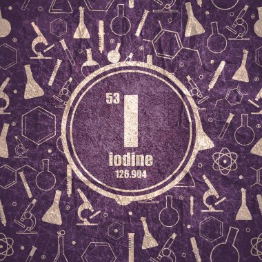 İyot kimyasal element. Periyodik tablo kavramı.
