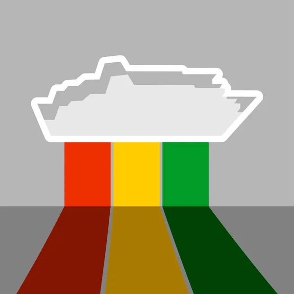 Икона парома и флаг Гвинеи — стоковый вектор