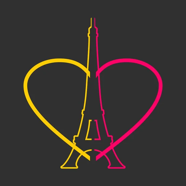 Tour Eiffel à Paris. icône de style de ligne mince — Image vectorielle