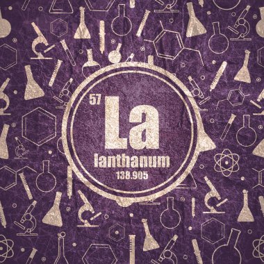 Lantanum kimyasal elementi. Periyodik tablo kavramı.