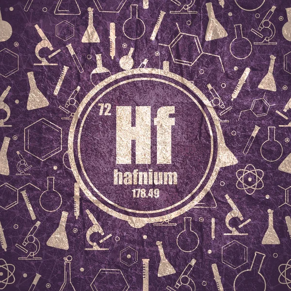 Hafnium kémiai elem. A periódusos rendszer fogalma. — Stock Fotó