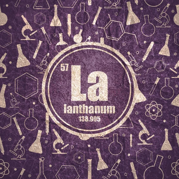 Lantanum kimyasal elementi. Periyodik tablo kavramı.