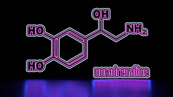 Φόρμουλα ορμόνη νοραδρεναλίνη. Λεπτή γραμμή στυλ εικονογράφηση — Φωτογραφία Αρχείου