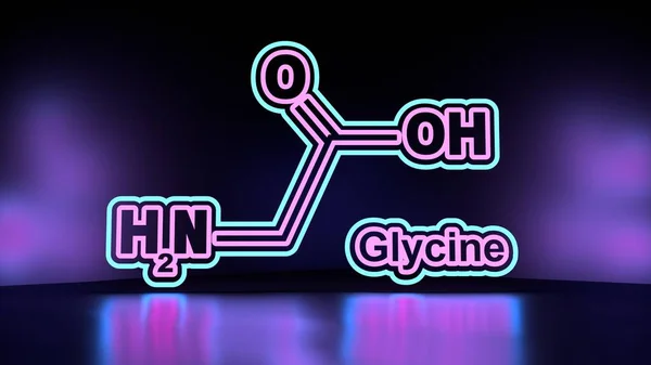 Glycine molecular structure. Thin line style illustration — Stock Photo, Image