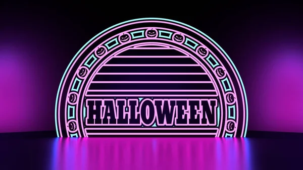 Emblema stile linea sottile per il giorno di Halloween — Foto Stock