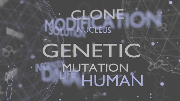 Edição de genoma, regulação e segmentação de palavras nuvem — Fotografia de Stock