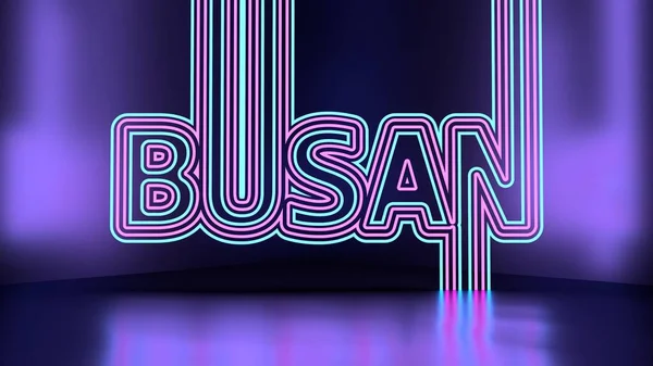 Nome da cidade de Busan em design de estilo geométrico. — Fotografia de Stock