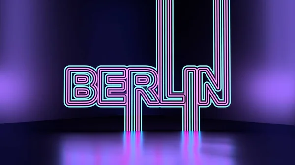 Berlin stad namn i geometri stil design. — Stockfoto