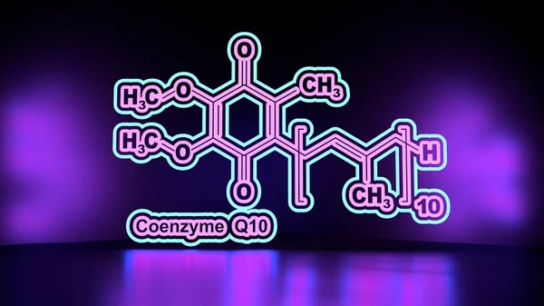 Coenzyme Q10 공식입니다. 선 모양의 얇은 삽화 — 스톡 사진
