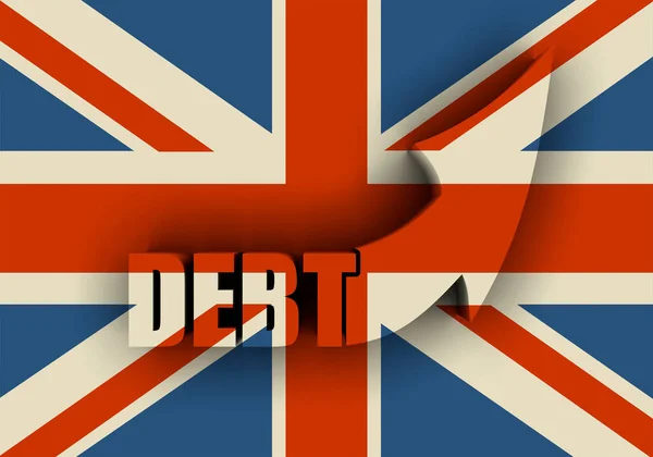 Abstract background on business concept on debt. Flag of United Kingdom — Stock Photo, Image