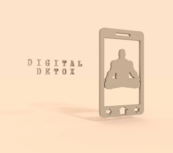 デジタルデトックスコンセプトイラスト。デバイスの中毒 — ストック写真