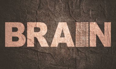 Göreceli etiketli beyin kelimesi. Harf olarak bulutlu.