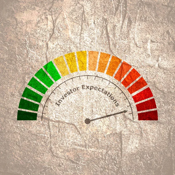 Abstraktes Messgerät für die Erwartungen der Anleger — Stockfoto