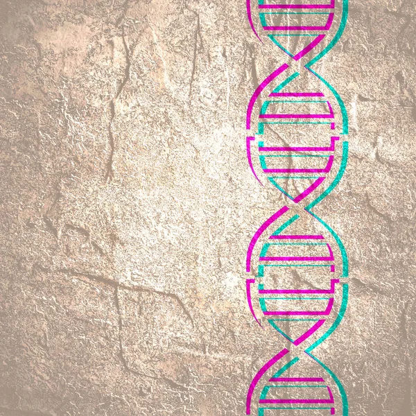 왜곡 된 오작동 스타일에 추상적 인 dna 기호가 있는 생화학 개념 — 스톡 사진