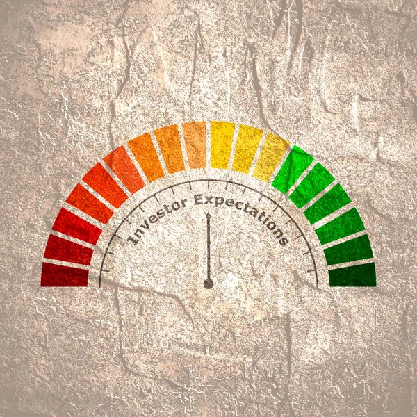 Panel abstracto del dispositivo de medición de las expectativas del inversor — Foto de Stock