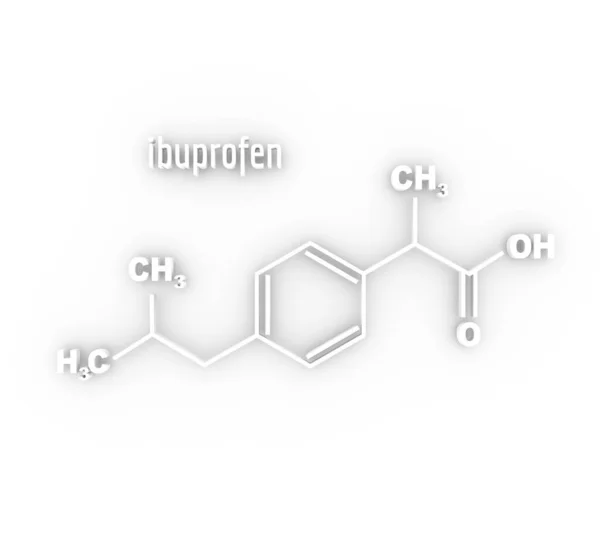 Formel von Ibuprofen. Konzept der Medizin und Pharmazie — Stockfoto
