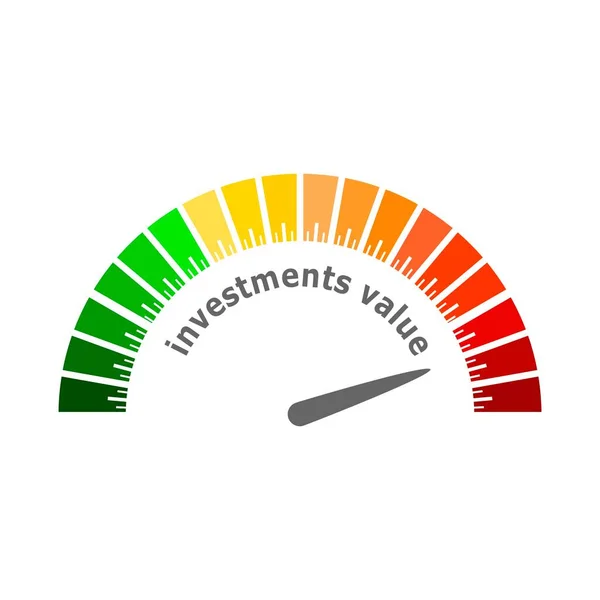 Painel do dispositivo de medição abstrato de valor de investimentos —  Vetores de Stock