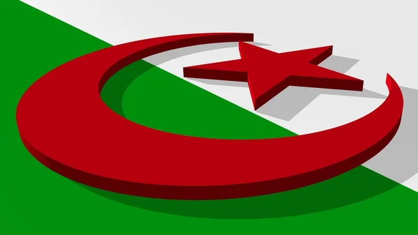 Vlajka národní 3d Alžírsko — Stock fotografie