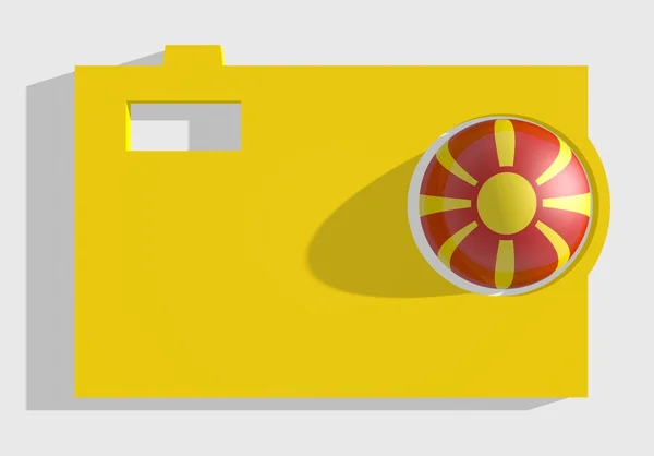 노란색 사진 카메라 큰 아이콘 — 스톡 사진