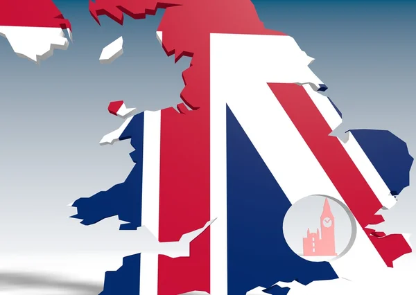 Gran Bretaña 3d esquema mapa — Foto de Stock