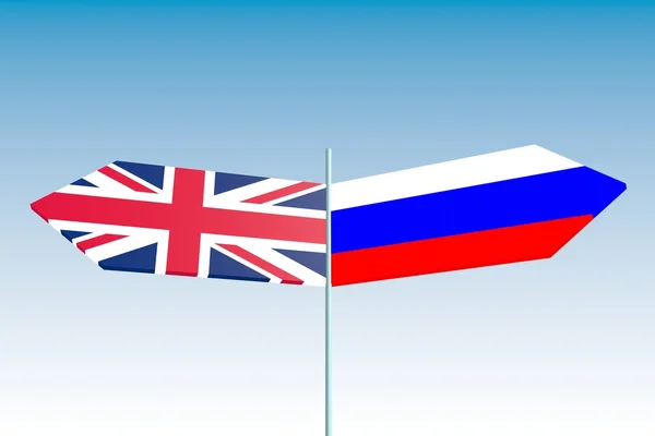 Politic problem between russia and great britain relative background — Stock Photo, Image