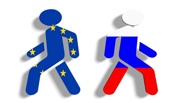 Politic problem between russia and europe union relative background — Stock Photo, Image
