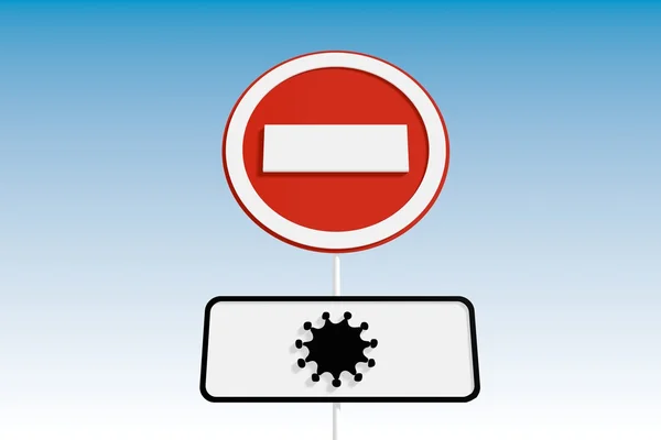 Virus ikona na dopravní značka — Stock fotografie